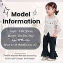 2 Pack Toddler Baby Girl Pants Flare Leggings Ribbed Knit Newborn Bell Bottoms Solid Ruffle Infant Pants for Girls by TinyTreasures Baby Boutique