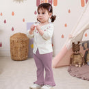 Neutocd Toddler Baby Girl 2-Pack Pants Bell Bottom Infant Baby Girl Solid Ribbed Cotton Leggings by TinyTreasures Baby Boutique