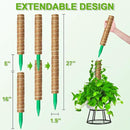 EAONE Moss Pole 96 Inch, 6 Pack 16" Monstera Plant Support for Climbing Potted Live Plants Indoor, Stackable Coco Coir Moss Sticks Monstera Stakes for Pothos Philodendron, with Garden Labels & Ties by GreenHaven Gardens