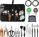 Bonsai Tools Set, 20 Pcs Gardening Succulent Tree Indoor Beginner Tool Kit, Include 262 Feet Bonsai Wire, 29.5"x29.5" Plant Repotting Mat, Leather Bag, Bonsai Scissors, Pruning Shears, Gifts for Women by GreenHaven Gardens
