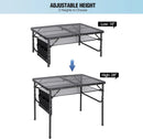 RedSwing Folding Grill Table,Aluminum Portable Grill Stand Table for Outdoor Camping Picnic BBQ Lightweight, Adjustable Height, 36''x24''x16/28'', Black by GreenHaven Gardens
