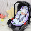 2 in 1 Infant Car Seat Insert, Car Seat Head Support Baby Girls Boys, Soft Newborn Carseat Insert Cushion, Perfect for Carseats, Strollers, Swings (Purple Flower) by TinyTreasures Baby Boutique