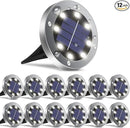 Solar Lights Outdoor,12 Pack Solar Lights Outdoor Waterproof,Solar Garden Lights Landscape Lighting for Outside Patio Pathway Yard Lawn Driveway Deck Step Walkway(White Light) by GreenHaven Gardens