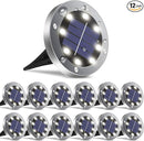 Solar Lights Outdoor,12 Pack Solar Lights Outdoor Waterproof,Solar Garden Lights Landscape Lighting for Outside Patio Pathway Yard Lawn Driveway Deck Step Walkway(White Light) by GreenHaven Gardens