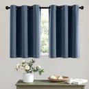 MIULEE Short Curtains for Windows - Stone Blue Blackout Half Window Curtains Thermal Insulated Privacy Drapes for Kitchen Bedroom Bathroom Grommet Top Small Basement Tiers W40 x L36 Inch 2 Panels by TinyTreasures Baby Boutique