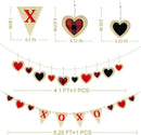 Valentine’s Day Party Decorations Felt XOXO Sign Triangle Pennant Banner Flag Buffalo Plaid Red Black Heart Burlap Garland with Wood Beaded for Wedding Birthday Valentine’s Day Party Supplies by CozyNest Decor