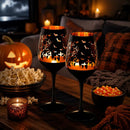 Crystal Halloween Stemmed Wine Glasses - Set of 2 by The Wine Savant