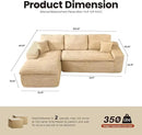ovios 105” Modular Sectional Sofa with Thicken Seat Cushion, Cloud Couch with Deep Seat, Modern L-Shape Sofas Couches with Chaise,Upholstered Couches for Living Room Bedroom,Camel by CozyNest Decor