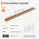 Solid Ash Wood Picture Ledge Shelf, Floating Shelves Set of 2, 56 Inch Long Large Ledge Shelves, Nursery Book Shelves Wall Mounted for Living Room Bedroom Kitchen Decor Kids Bookshelf, Natural by TinyTreasures Baby Boutique