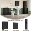 ChooChoo Bathroom Floor Cabinet, Modern Bathroom Storage Cabinet with 2 Doors and Adjustable Shelves, Freestanding Cupboard for Living Room, Black by CozyNest Decor