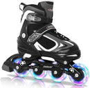 Nattork Blade Roller Skates for Boys with Light Up Wheel, Outdoor & Indoor Illuminating Black Inline Skates for Boys Little Kids Toddler Ages 5-8 4 5 6, Beginners by TinyTreasures Baby Boutique