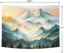 Delur Mountain Tapestry Boho Misty Sunset Forest Tree Tapestry Wall Hanging Sunrise Nature Landscape Psychedelic Headboard for Bedroom Living Room Home Decor (51.2" x 59.1") by CozyNest Decor