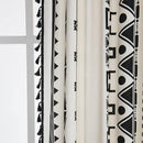 Sutuo Home Black and White Boho Curtain 84 Inches Length for Bedroom, Printed Cotton Linen Geometric Rod Pocket Chic Semi Blackout Bohemian Tassels Window Treatment, 1 Panel 59" W x 84" L by CozyNest Decor