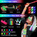 290 PCS Glow in the Dark Party Supplies, 200 Glow Sticks, 24 Fiber Optic Wands, 15 LED Glasses, 33 Finger Lights and 18 LED Hair Clips for Wedding, Birthday, Concert, Raves, New Year by TinyTreasures Baby Boutique