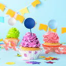 75 Pieces Cake Balls Topper Decorations Foam Cupcake Topper Mini Balloon Cake Topper Balls Cake Picks for Cake Deco Birthday Party Wedding（Royal Blue, Light Blue, White） by TinyTreasures Baby Boutique