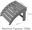 Sundale Outdoor Folding Plastic Adirondack Ottoman, All-Weather Adirondack Chair Footrest, Fade and Rust Resistant, Perfect for Outside Patio Garden Pool Yard Grey by CozyNest Decor