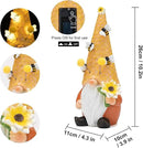 pearlstar Garden Gnome Statues Bee Solar Light 10.2" Tall Large Resin Figurine Outdoor Funny Home Yard Patio Decoration Fall Thanksgiving by GreenHaven Gardens