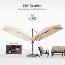 PURPLE LEAF 10 Feet Patio Cantilever Umbrella Square Outdoor Umbrella with 360° Rotation and Aluminum Offset Hanging for Garden Backyard Pool, Beige by GreenHaven Gardens