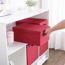 HOONEX Storage Bins with Lids for Organizing, Pack of 2, Storage Boxes with 2 Carrying Handles and Sturdy Heavy Cardboard, 16.5" L x 11.8" W x 7.5" H for Shoes, Books, Clothes, Red by TinyTreasures Baby Boutique