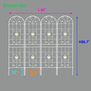 4 Pack Metal Garden Trellis 86.7" White Fence Rustproof Garden Trellis for Climbing Plants Support Roses Flower Outdoor Lawn, Cream White by GreenHaven Gardens