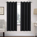 H.VERSAILTEX Thermal Insulated Blackout Curtains Window Panel Drapes - 2 Panels Set-52x72 Inch with Gun Metal Color Grommet Top (Jet Black) by CozyNest Decor