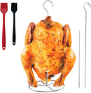 Fengzhe Stainless Removable Vertical Skewer Grill - Brazilian Barbecue Meat Spit Rack, with 1 Hook, 1 Spike, & 2 Brushes, Perfect for Grilling Steak, Whole Chickens, Whole Fish, Large Cuts of Meat. by GreenHaven Gardens