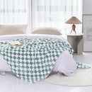 LOMAO Throw Blankets Flannel Blanket with Checkerboard Grid Pattern Soft Throw Blanket for Couch, Bed, Sofa Luxurious Warm and Cozy for All Seasons (Light Blue, 50"x60") by CozyNest Decor
