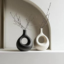 NOBULA Ceramic Bagel Vases C5 – Thoughtful for Mom – Elegant Set of 2 for Living Room, Bedroom or Table – Modern Home Decor She’ll Love – Perfect for Flowers & Plants by CozyNest Decor