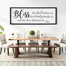 Bless the Food Before Us, the Family Beside Us, and the Love between us Framed Wall Art for Dining Room, 40''×15'' Holy Positive Religious Rustic Bible Verse for Christian God Jesus Christ Prayer by CozyNest Decor
