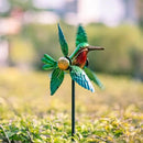 Wind Spinner Yard Spinners Hummingbird Small Wind Sculpture Metal Windmill 2 Pack for Outdoor Yard Patio Lawn & Garden by GreenHaven Gardens