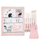 Lambs & Ivy Forever Friends 4-Piece Nursery Crib Baby Bedding Set - Blue, Pink by TinyTreasures Baby Boutique