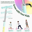BELEEV V2 Scooters for Kids with Light-Up Wheels & Stem & Deck, 2 Wheel Folding Scooter for Girls Boys, 3 Adjustable Height, Non-Slip Pattern Deck, Lightweight Kick Scooter for Children Ages 3-12 by TinyTreasures Baby Boutique