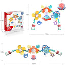 Musical Baby Stroller Arch, Travel Car Seat Toys, Baby Play Arch Crib Accessory, Mobile for Bassinet, Pram Activity Arch Bar for Babies Infants by TinyTreasures Baby Boutique