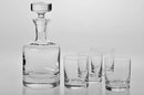 European-Made Decanter Gift Set | 1 Handmade European Lead-free Crystal Decanter with Stopper (30 Fl Oz) & 4 Crystal Whisky Glasses (11 FL Oz) by CozyNest Decor