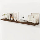 Fun Memories 72 Inch Floating Shelf, 12 Inch Deep Wall Shelf for Fireplace Mantel, Deep Storage Shelves for Home & Office, Wall Shelves with Invisible Bracket, Rustic Brown, Set of 1