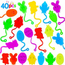 40 Pcs Easter Sticky Hands for Kids, Plastic Easter Eggs Fillers Basket Stuffers for Toddler Boys Girls Easter Eggs Hunt Games Party Favors Supplies Classroom Prizes Goodie Bag Fidget Sensory Toy Bulk by TinyTreasures Baby Boutique