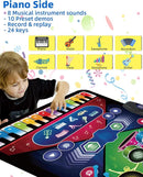 SUNLIN 2-in-1 Music Jam Mat, Music Learning Toy for Boys Girls 3-6, Drum Set + Piano Mat, Toddler Birthday Gift 3 4 5 6 Years, Record & Playback, Built-in Songs, 8 Instrument Sounds, Volume Control by TinyTreasures Baby Boutique