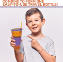 2 in 1 Snack Drink Cup Kids Spill Proof Tumbler Plastic Straw Lid Locks 16 Oz by TinyTreasures Baby Boutique