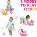 3-in-1 Musical Puppy Toys for 1 Year Old Girl Gift, Educational Baby Toy 6-12-18 Month, 1st Birthday Gift for 1 Year Old Girl Boy, First Bilingual Present for 7 8 9 10 Month Infant (Pink) by TinyTreasures Baby Boutique