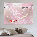 Houselerax Japanese Koi Fish Tapestry, Cherry Blossoms Asian Oriental Pink Flower Branch Koi Fish Carp Tapestries Wall Hanging for Bedroom Living Room Office Decor 80"x60" by CozyNest Decor