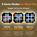 3 in 1 Electronic Tic Tac Toe Game, Handheld Digital Tic Tac Toe Bolt Game with Silent Mode, Portable Learing Toy Gift for Kids & Adults, Yellow by TinyTreasures Baby Boutique