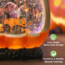Halloween Snow Globe Pumpkin Halloween Decorations Indoor Gnome Black Cat Bat Swirling Glitter Timer by CozyNest Decor