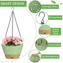 ZMTECH 2 Pack 10 Inch Hanging Planters for Outdoor Plants, Hanging Pots for Plants Indoor with Visible Water Level, Hanging Flower Basket with Drainage Holes & Removable Tray(Green) by CozyNest Decor