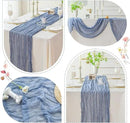 Sioloc 1 Pack Dusty Blue Cheesecloth Table Runner Fall Autumn Decor for Home 10ft Table Cloth for Tea Wedding Birthday Party Baby Bridal Shower Halloween Thanksgiving by CozyNest Decor