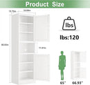 Tall Narrow Storage Cabinet 66.93" H Tall Bathroom Cabinet Metal Pantry Cabinets, 4 Adjustable Shelves for Kitchen, Home Office, Living Room, Dinning Room (20 inches Wide White) by CozyNest Decor