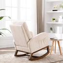 Dolonm Rocking Chair Mid-Century Modern Nursery Rocking Armchair Upholstered Tall Back Accent Glider Rocker for Living Room (Beige) by TinyTreasures Baby Boutique