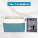 Storage Bins Large Fabric Storage Baskets for Shelves 3 Pack, Decorative Linen Closet Baskets with Handles for Organizing, Shelf, Clothes, Home, Office, 15x11x9.5Inches (Teal&White) by CozyNest Decor