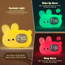 Bunny Alarm Clock with Night Light for Kids with Sleep Training and Sound Machine, Rechargeable Silicone Lamp OK to Wake Clock，Cute Animal Tabletop Lamp, Perfect Sleep Companion for Boys Girls by TinyTreasures Baby Boutique