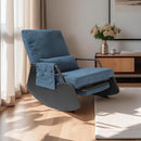 Rocking Chair for Nursery, Modern Upholstered Plush Seating Glider Recliner Chair with High Backrest and Side Pocket, Accent Armchair with Cushions for Living Room/Reading (Blue) by TinyTreasures Baby Boutique