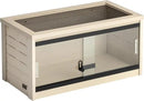 New Age Pet ECOFLEX 24-Inch Mojave Reptile Lounge in Maple - Durable Wood Plastic Composite Habitat with Ventilated Side Panels, Removable Sliding Glass Doors, and Mesh Screen Top by CozyNest Decor